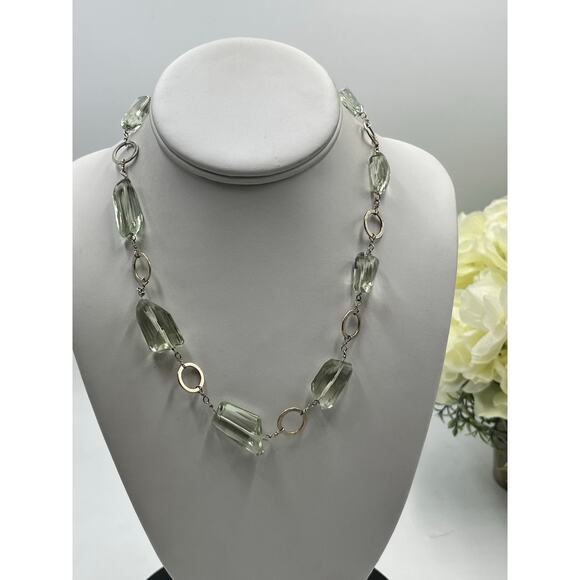 Vintage 925 Sterling Silver Natural Aquamarine Necklace 18" 41g March Birthstone - Picture 9 of 10
